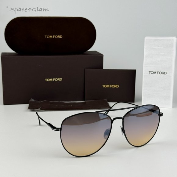 NEW Tom Ford FT0784/S Milla 01C Black Titanium Gradient Mirror Pilot Sunglasses - Picture 5 of 12
